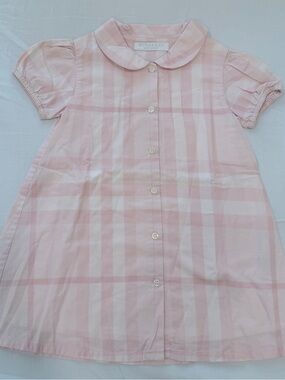 Burberry Children Pink Nova Check Plaid Dress Peter Pan Collar Size 18 months